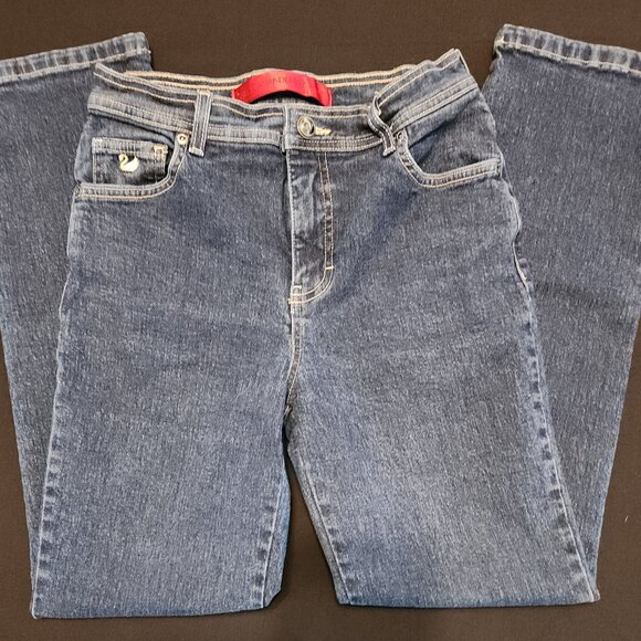 Gloria Vanderbilt Womens Jeans Size 4 Petite Dark Wash Straight Leg - Picture 1 of 16